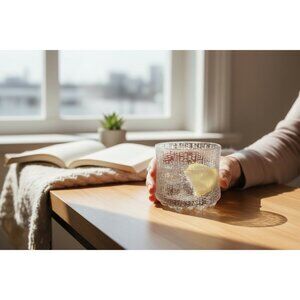 Vintage Iittala Ultima Thule Double Old Fashioned Glass Tapio Wirkkala MCM Pair